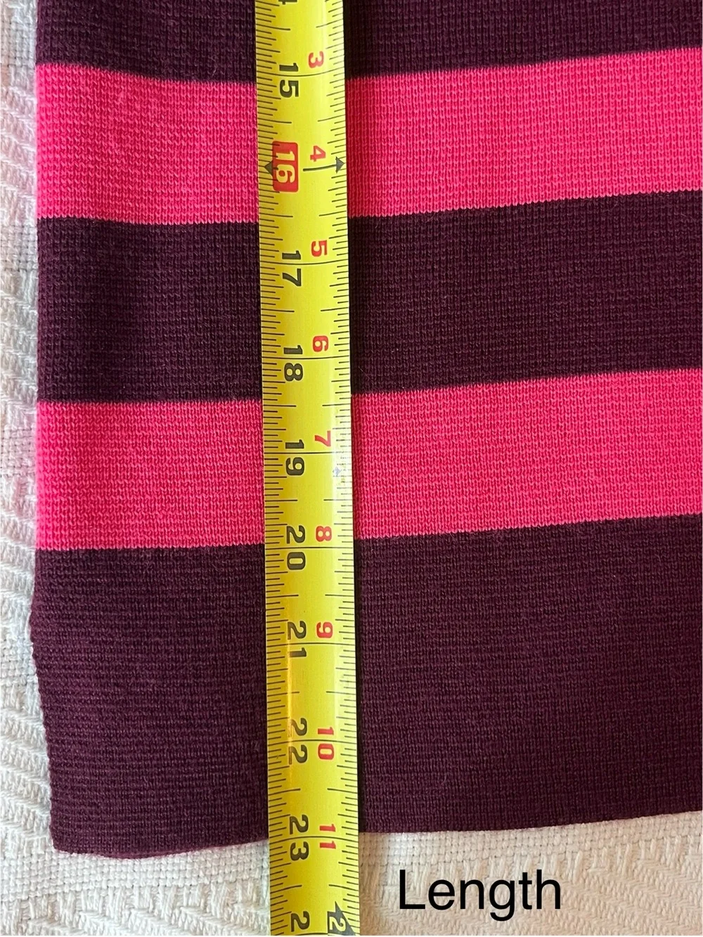 Talbots Striped Knit Polo Collar Sweater in Hot Pink and Deep Plum